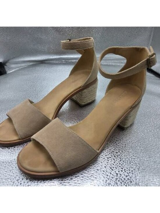 Soludos Shoes - Soludos Capri Suede Block Heel Espadrille Sandals Beige Tan Shoes Size 9.5